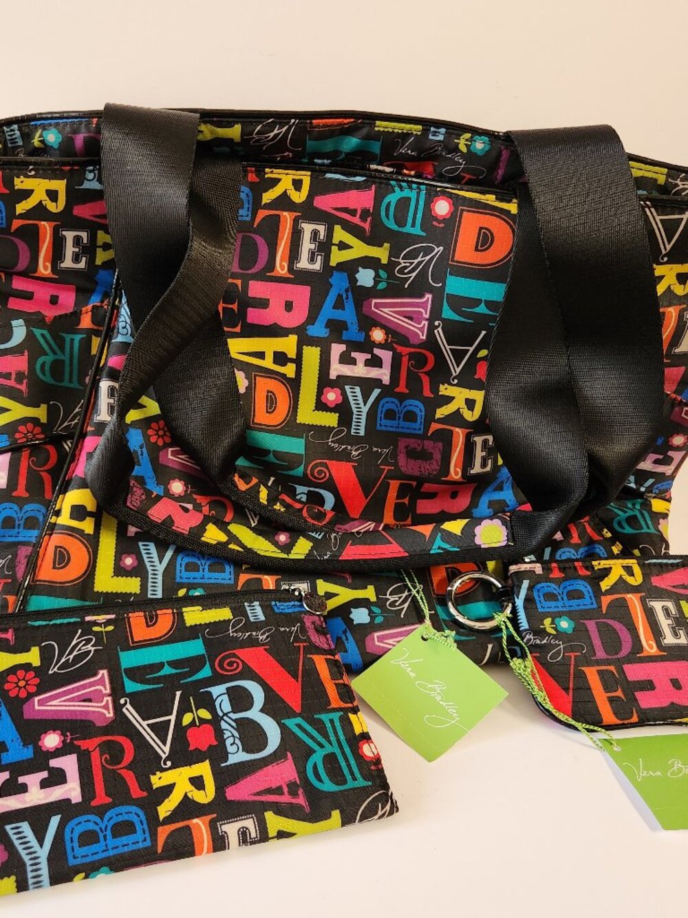 Vera Bradley Tote Wallet Corner Zip ID Holder A To Vera 3 Piece Set All New